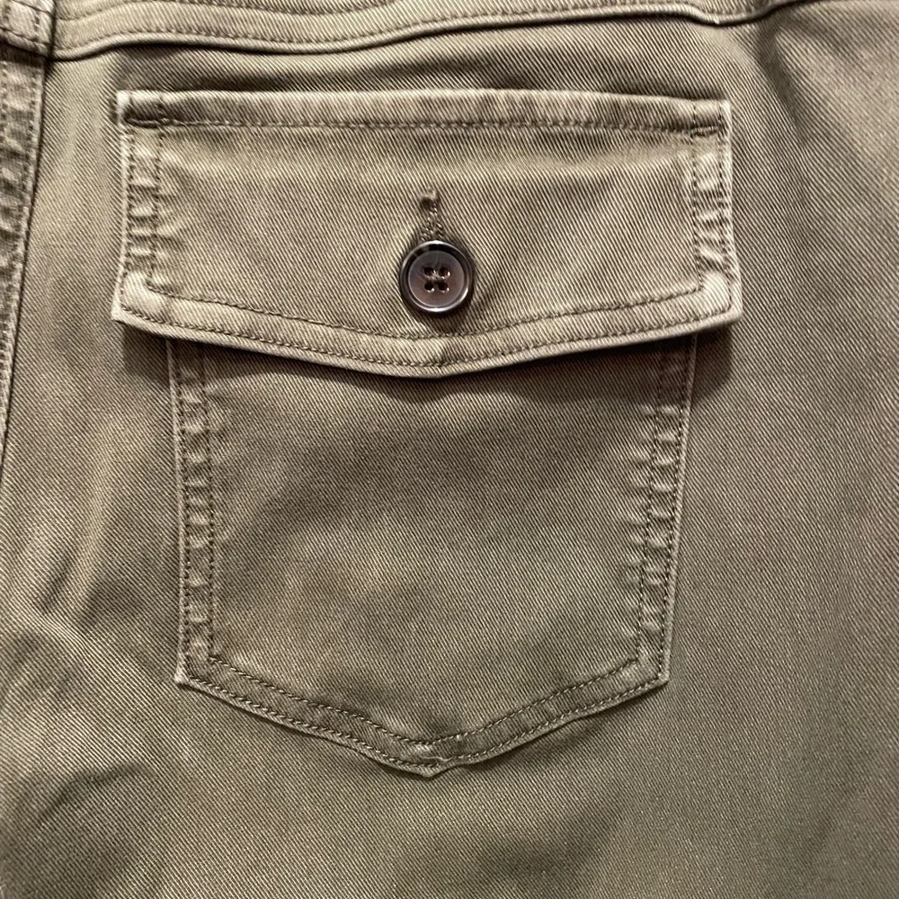Spanx Twill Cropped Wide Leg Jeans Olive Green Women’s Size XL - Picture 10 of 10